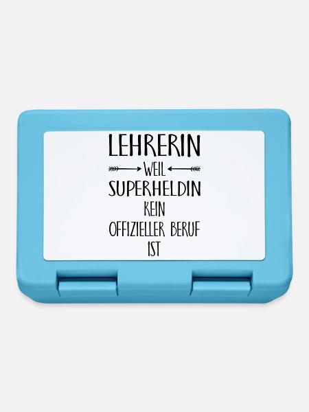Lehrerin weil superheldin Lehrers Geschenk Schule - Brotdose - Saphirblau