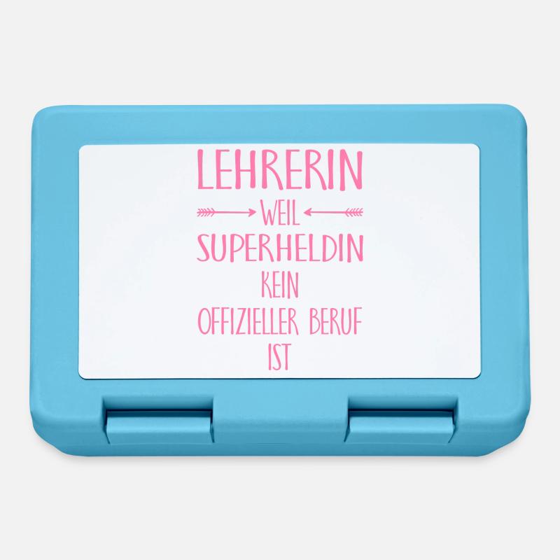Lehrerin weil superheldin Lehrers Geschenk Schule - Brotdose - Saphirblau