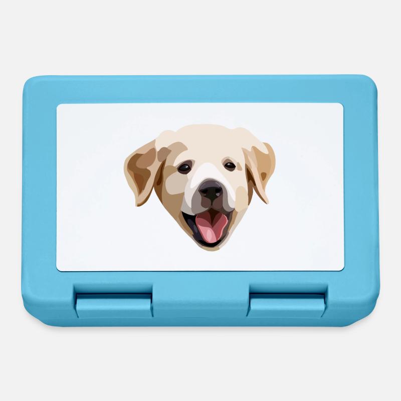 Golden Retriever / Chiot Labrador - Boîte à goûter - bleu saphir