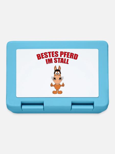 BESTES PFERD IM STALL - REITEN - PONY - PFERDE - Brotdose - Saphirblau