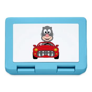 MAULWURF - CABRIO - AUTO - TIER - TIERISCH - FUN - Brotdose - Saphirblau - Vorne