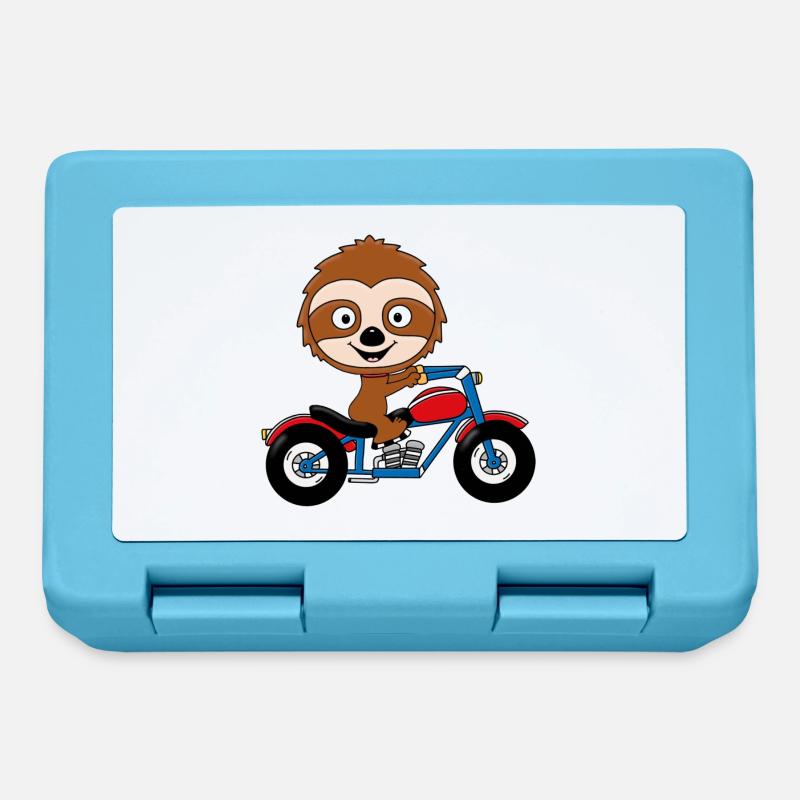 FAULTIER - MOTORRAD - BIKER - TIER - TIERISCH - Brotdose - Saphirblau