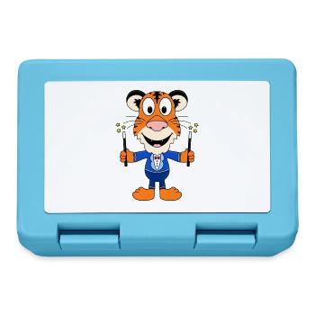 ZAUBERER - TIGER - ZAUBERN - ZAUBEREI - TIER - Brotdose - Saphirblau - Vorne