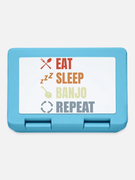 Vintage Banjo Spruch - Brotdose - Saphirblau