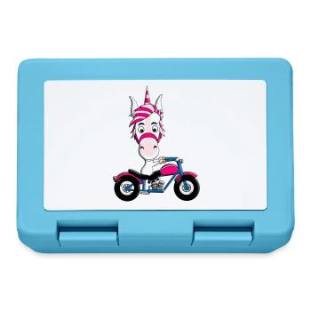 MOTORRAD - BIKER - EINHORN - Brotdose - Saphirblau - Vorne