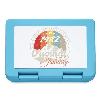 Janvier 1982 Vintage Cadeau Anniversaire Rétro - Boîte à goûter - bleu saphir - Devant