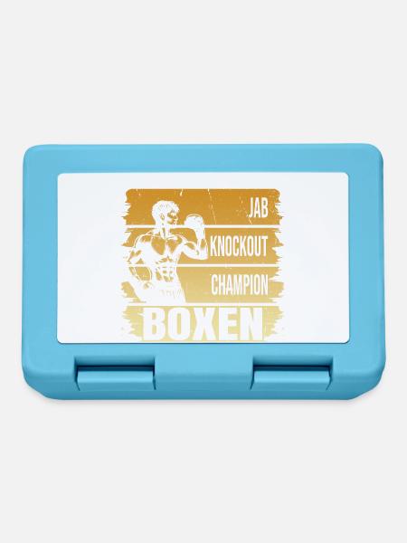 Jab - Knockout - Champion - Boxen - Brotdose - Saphirblau