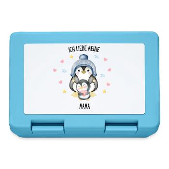 Ich liebe meine Mama Pinguin - Brotdose - Saphirblau - Vorne