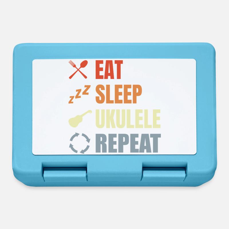 Eat Sleep Ukulele Repeat - Brotdose - Saphirblau