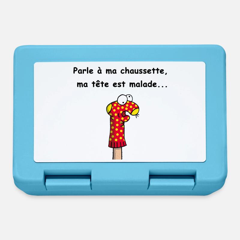 Parle à ma chaussette - Boîte à goûter - bleu saphir