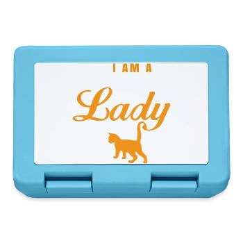 I Am a Cat Lady – Katzen Design | Lustig & Retro - Brotdose - Saphirblau - Vorne