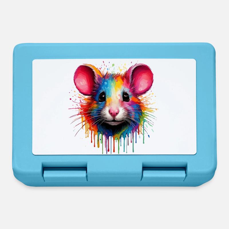 Rainbow Mouse Head - Lunchbox - sapphire blue