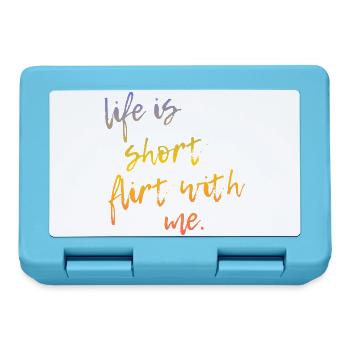 Life is Short Flirt With Me - Tour Gradient Script - Lunchbox - sapphire blue - Front