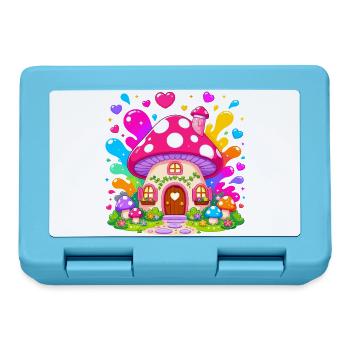 Colorful Mushroom House Magic - Lunchbox - sapphire blue - Front
