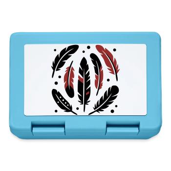 Logo du cercle de plumes d’oiseau - Boîte à goûter - bleu saphir - Devant