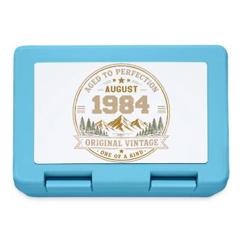 August 1984 Original Birthday Vintage Mountain - Brotdose - Saphirblau - Vorne
