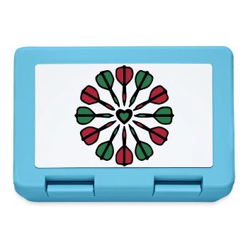 Dartpfeile Mandala Grafik - Brotdose - Saphirblau - Vorne