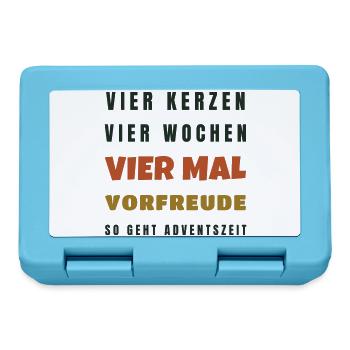 Vier Kerzen vier Wochen Vorfreude - Adventszeit - Brotdose - Saphirblau - Vorne