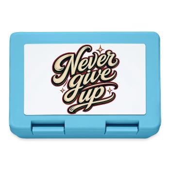 Never Give Up Gib Niemals Auf Motivation Vintage - Brotdose - Saphirblau - Vorne