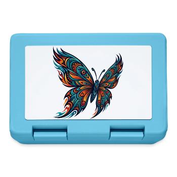 Orangefarbener Schmetterling der amerikanischen Ur - Brotdose - Saphirblau - Vorne