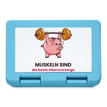 Muskelpig: Kraft als Altersvorsorge - Brotdose - Saphirblau - Vorne