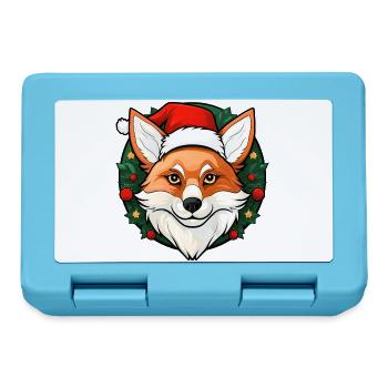 Fuchs Weihnachtsmann - Brotdose - Saphirblau - Vorne