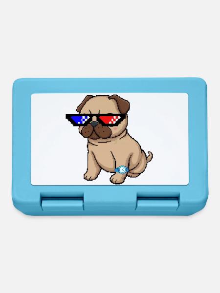 Pixel Shades Pug - Brotdose - Saphirblau