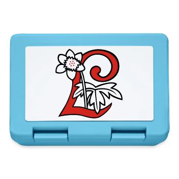 Buchstabe L Blüte Initiale - Brotdose - Saphirblau - Vorne