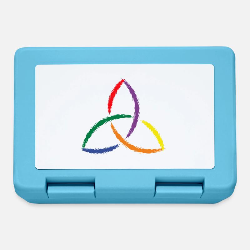 Keltisches Symbol Triquetra Regenbogen - Brotdose - Saphirblau