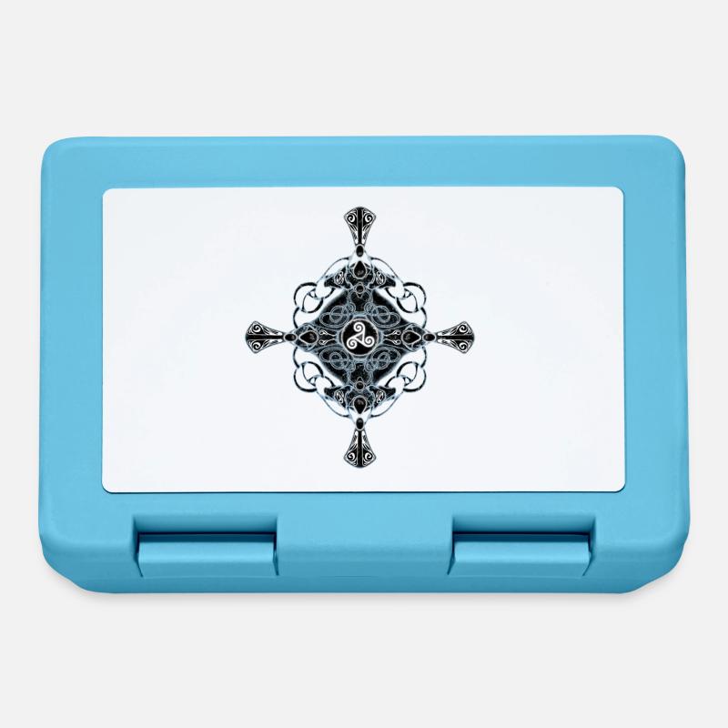 Croix celtique avec triskelion - Boîte à goûter - bleu saphir