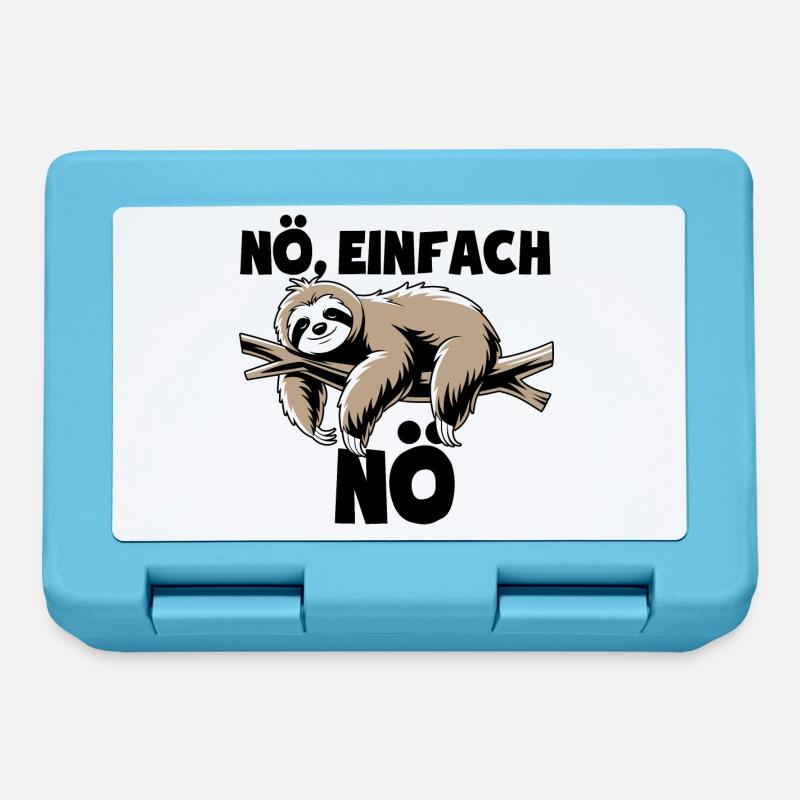 Faultier Nö, einfach Nö - Nein einfach nein Spruch - Brotdose - Saphirblau