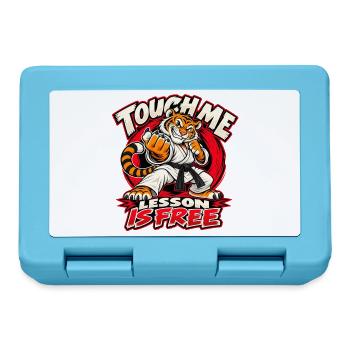 Karate-Tiger – freche Kampfansage im Comicstil - Brotdose - Saphirblau - Vorne