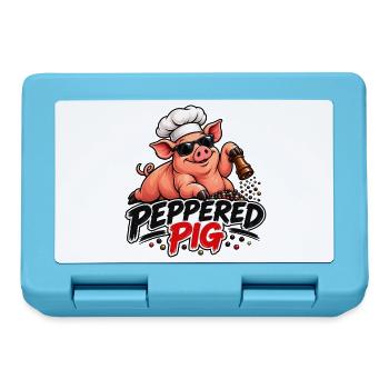 Peppered Pig Kochchef Cartoon - Brotdose - Saphirblau - Vorne