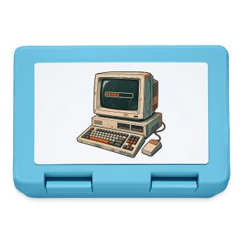 Retro-Computer Pixelästhetik - Brotdose - Saphirblau - Vorne
