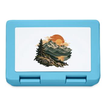 Abendrot am Bergsee - Brotdose - Saphirblau - Vorne