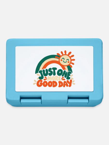 Retro Regenbogen – Just One More Good Day Kinder D - Brotdose - Saphirblau