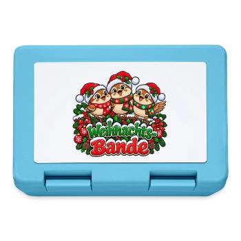 Weihnachts Bande Vögel Trio - Brotdose - Saphirblau - Vorne