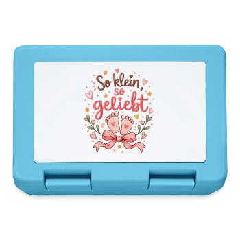 So klein geliebt – Babymotiv Herzen - Brotdose - Saphirblau - Vorne