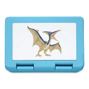 Blau gestreifter Flugsaurier im Vintage-Stil - Brotdose - Saphirblau - Vorne