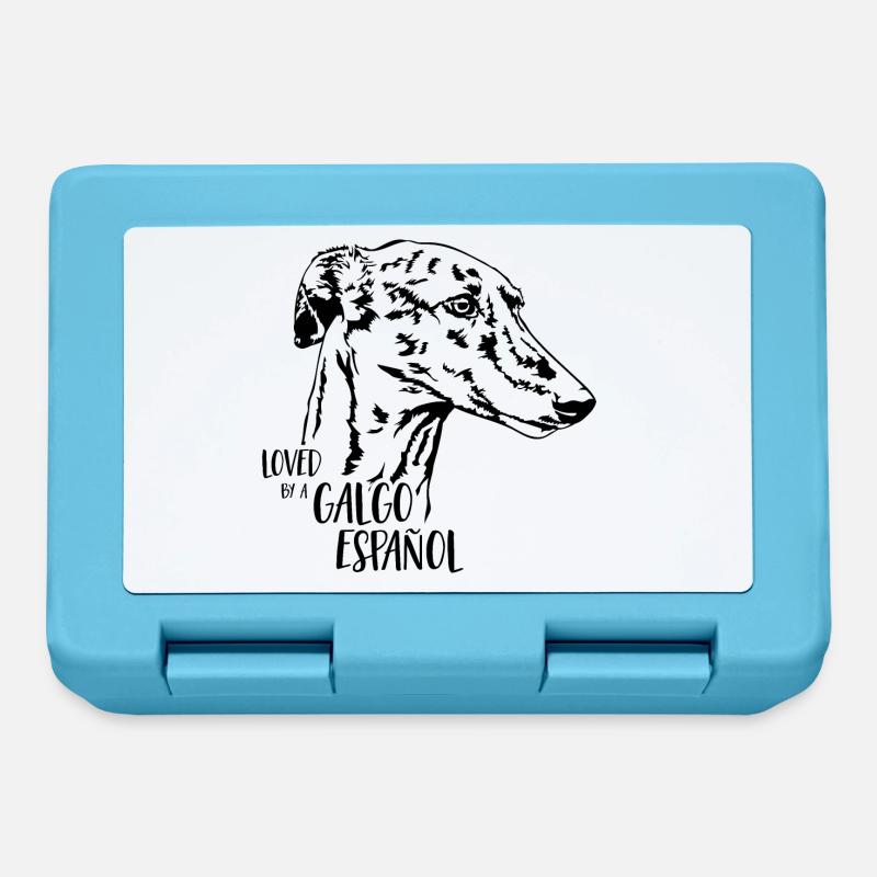 Aimé par un chien GALGO ESPANOL disant Wilsigns - Boîte à goûter - bleu saphir