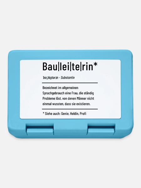 Bauleiterin - Baustelle - Bauleitung - Damen - Brotdose - Saphirblau