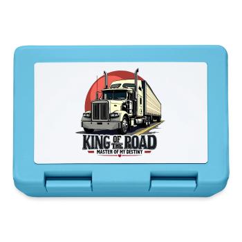 King of the Road – LKW-Trucker Design - Brotdose - Saphirblau - Vorne