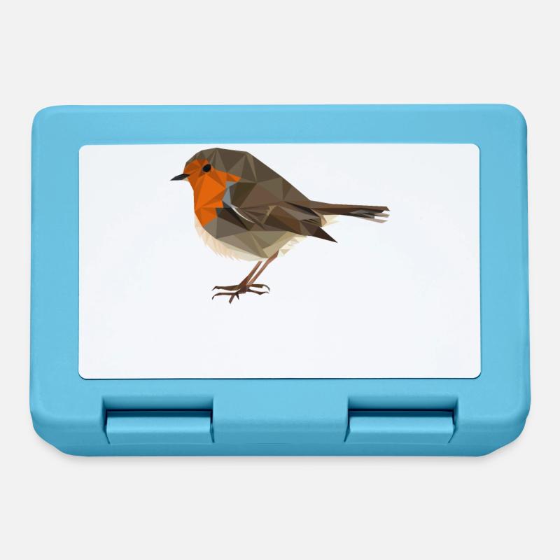 Rouge-gorge de style polygone - oiseau indigène - Boîte à goûter - bleu saphir