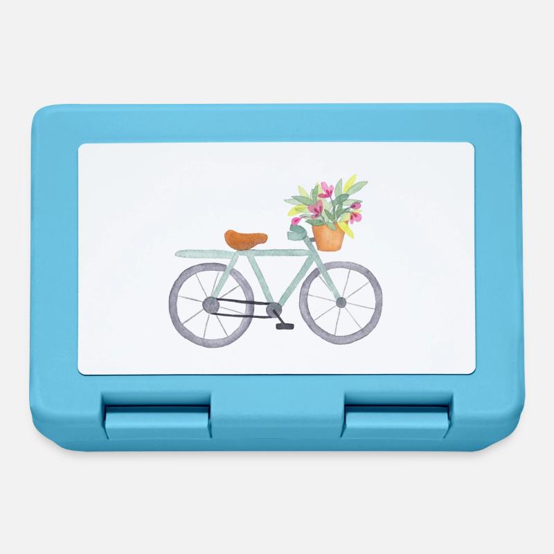 vélo fleuri - Boîte à goûter - bleu saphir