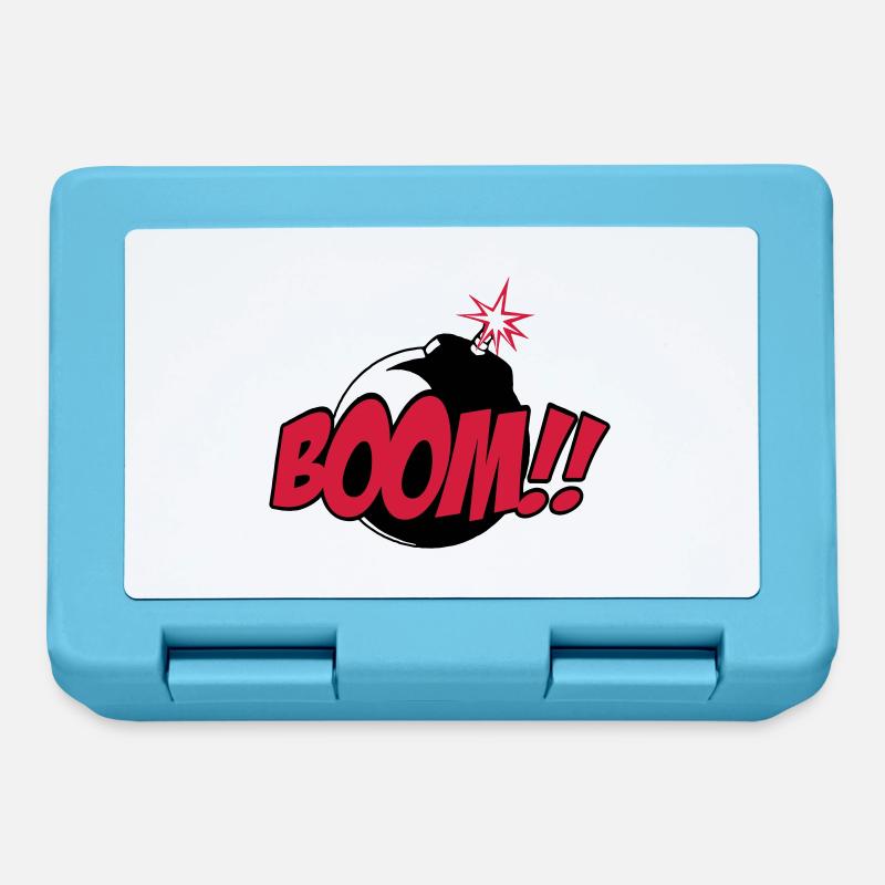 boom - comic sound - Lunchbox - sapphire blue