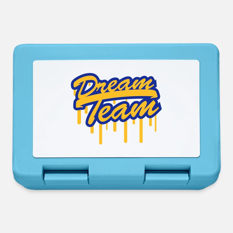 Timbre Graffiti Logo Design Dream Team Freunde peu - Boîte à goûter - bleu saphir