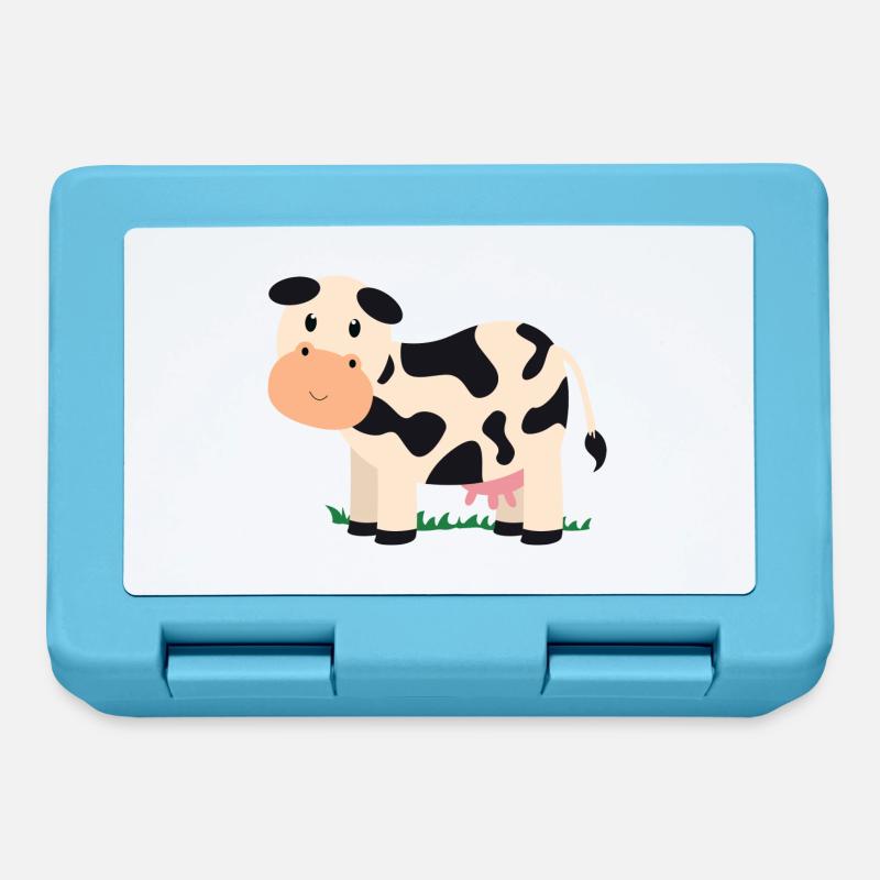 vache - Boîte à goûter - bleu saphir