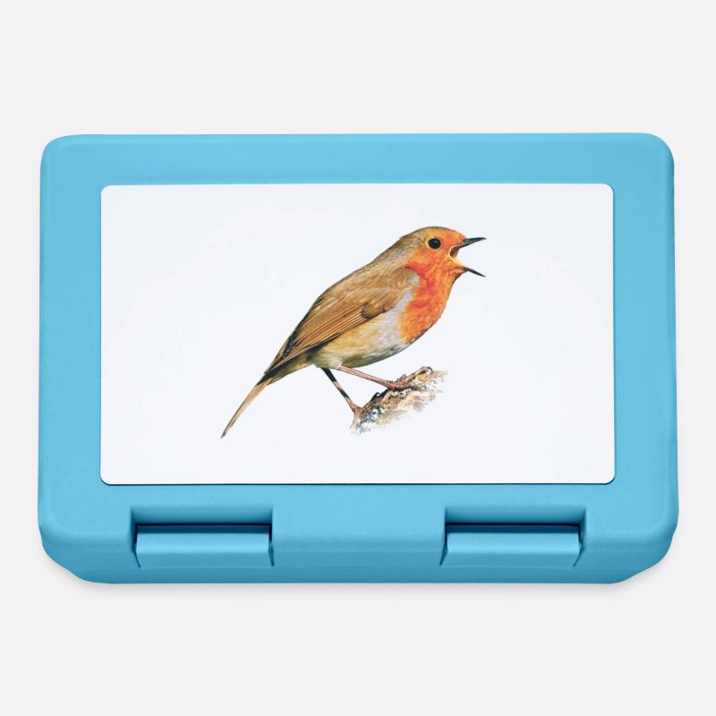Rouge-gorge oiseau Robin - Boîte à goûter - bleu saphir