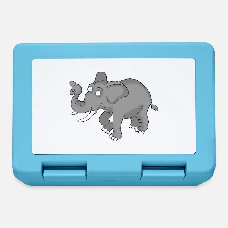 Eléphant 1 - Boîte à goûter - bleu saphir