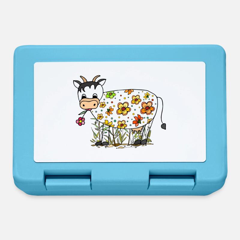 Vache - Boîte à goûter - bleu saphir